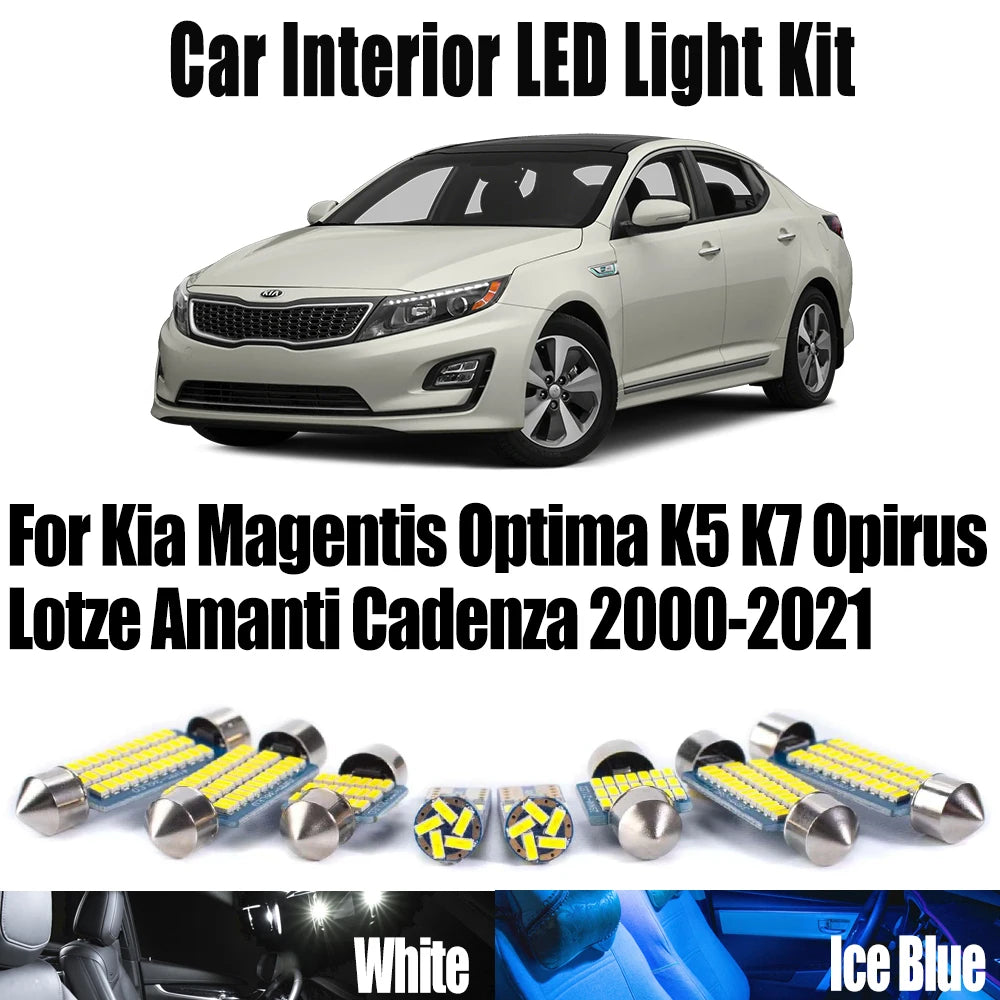 LED Interior Light Kit for Kia Magentis Optima K5 K7 Opirus Lotze Amanti Cadenza 2000-2021 - Canbus Dome Map Door Tru...