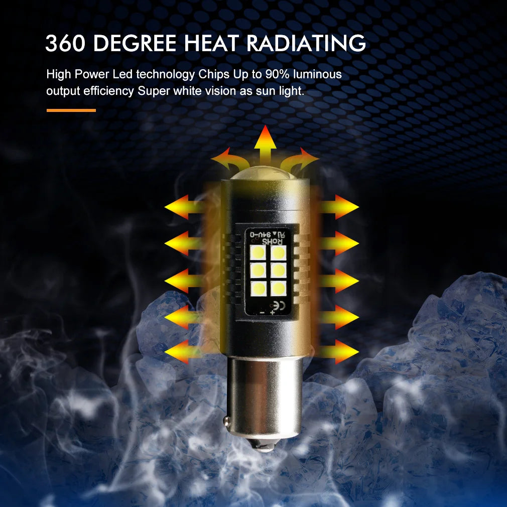 P21W LED 1156 BA15S BAU15S PY21W BAY15D LED Bulb 1157 P21 5W R5W 21pcs 3030SMD Auto Lamp C