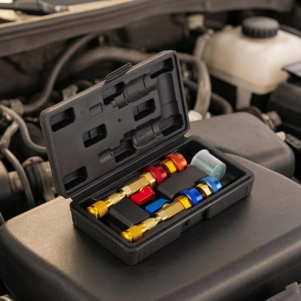 Valve Core Removal Kit Molded Interior Valve Core Replacement Tool Kit Hard Case - Automotive LED Light