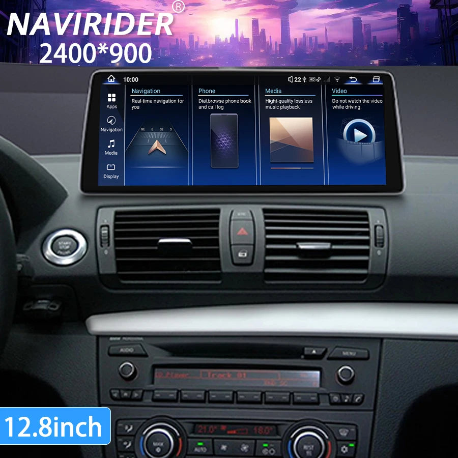 Car Multimedia Video Player HU For bmw 1 Series E81 E82 E87 E88 2004-2014 Navirider 12.8in