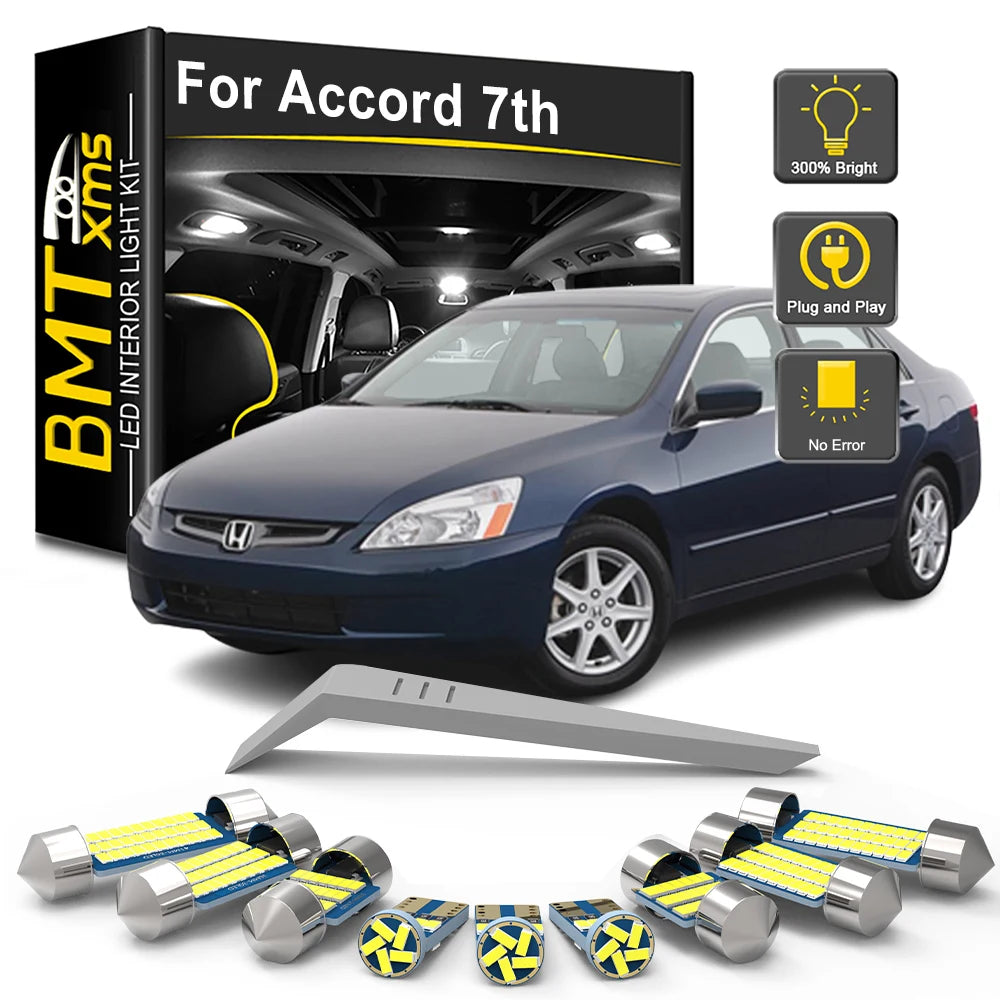 17-Piece LED Interior Light Kit for Honda Accord 7 VII MKVII MK7 7th - Canbus Error-Free Bulbs | AUTOKITSHOP