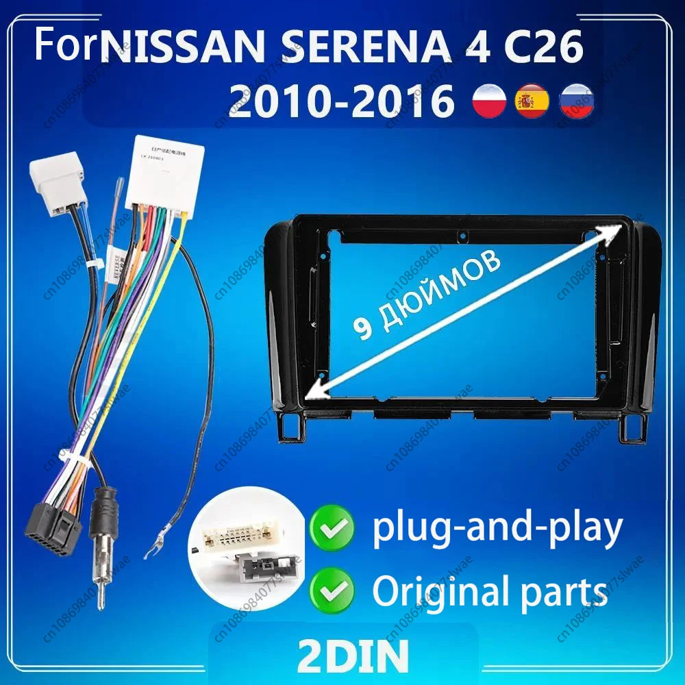 9 inch For NISSAN SERENA 4 C26 2010-2016 Car Radio Fascias Android MP5 Stereo Player 2Din