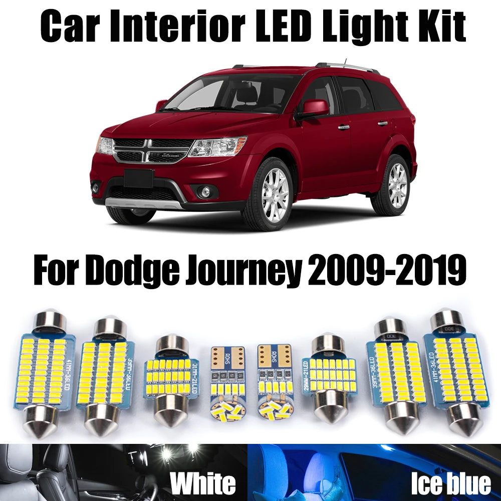11-Piece LED Interior Light Kit for Dodge Journey 2009- 2017 - Canbus Dome Map Door Trunk Bulbs | AUTOKITSHOP