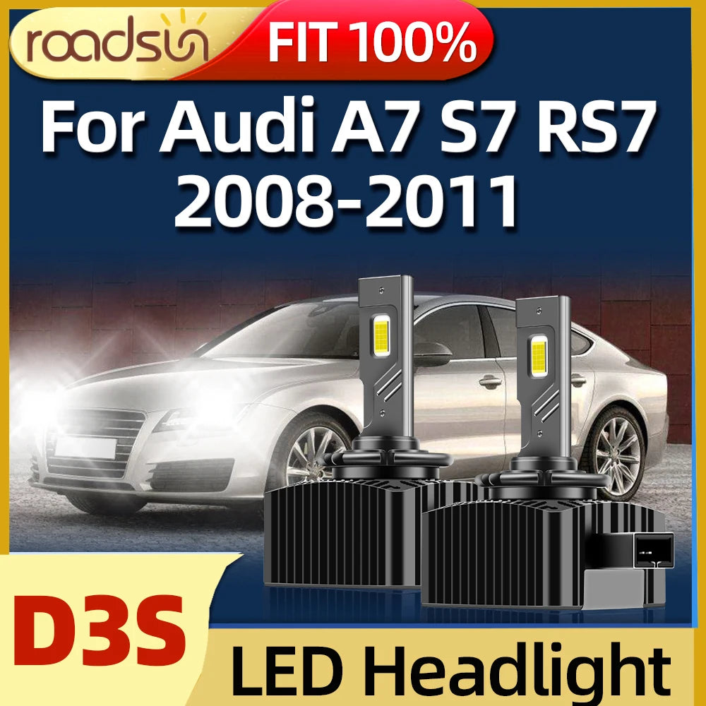 Roadsun D3S LED Headlights HID Bulb 110W Car Light Turbo Lamp Automobile For Audi A7 S7 RS