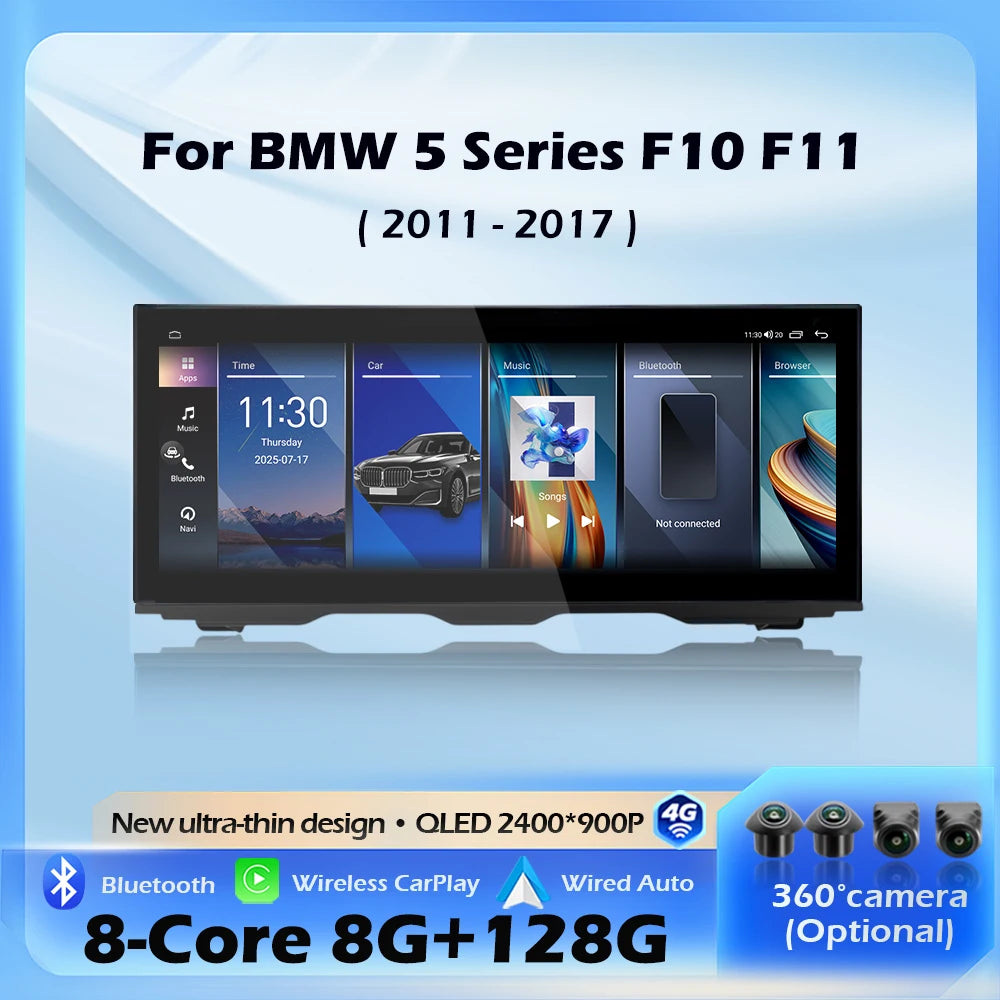 Car Raido Multimedia Player Android 16 For BMW 5 Series F10 F11 2011-2017 Wireless CarPlay