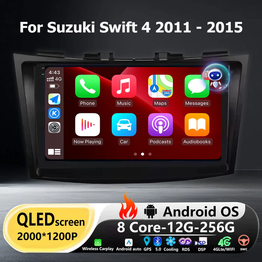 Car Radio Multimedia Video Player GPS Navigation Stereo For Suzuki Swift 4 2011-2015 Andro