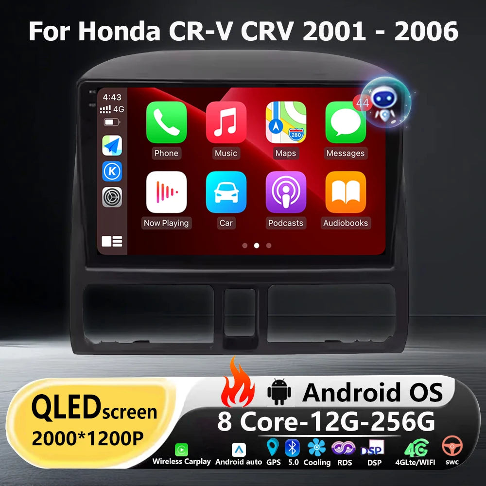 Car Radio Multimedia Video Player GPS Navigation For Honda CR-V CRV 2001-2006 Android 16 A