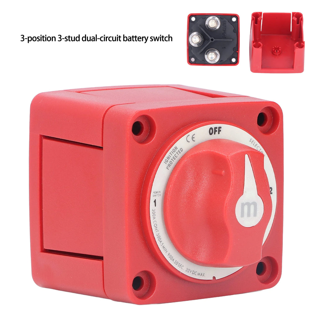 3 Position Battery Switch Dual Circuit Power Disconnect Cut Off Isolator Rotary Switch Cut for M - Automotive LED Light