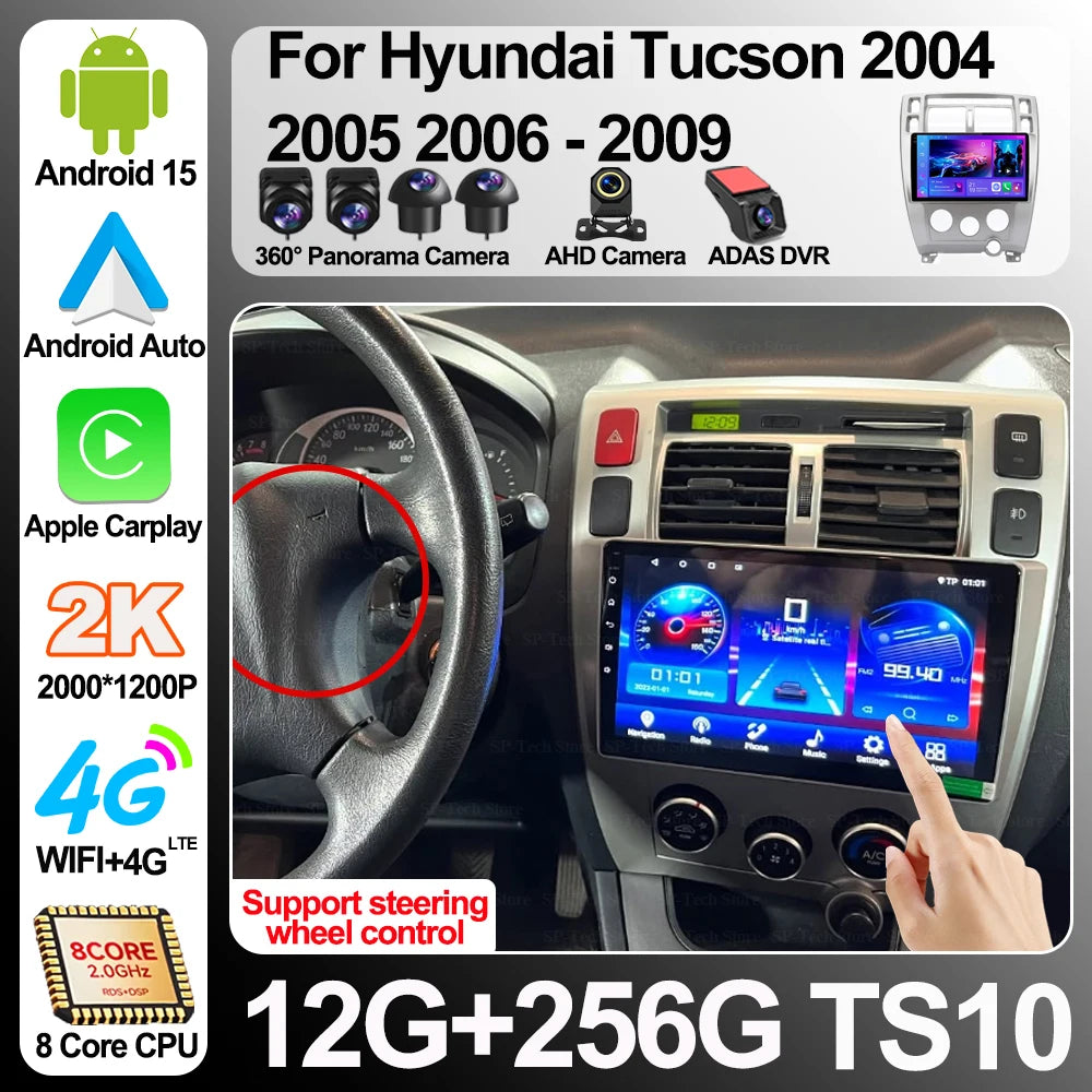 Android 16 For Hyundai Tucson 2004 2005 2006 2007 2008 2009 Car Radio Multimedia Video Pla | AUTOKITSHOP