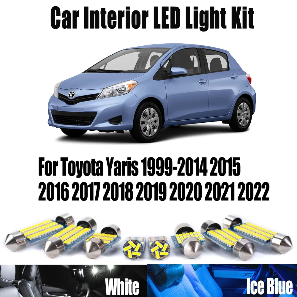 LED Interior Light Kit for Toyota Yaris 1999-2017 - Canbus Dome Map Door Trunk Bulbs | AUTOKITSHOP