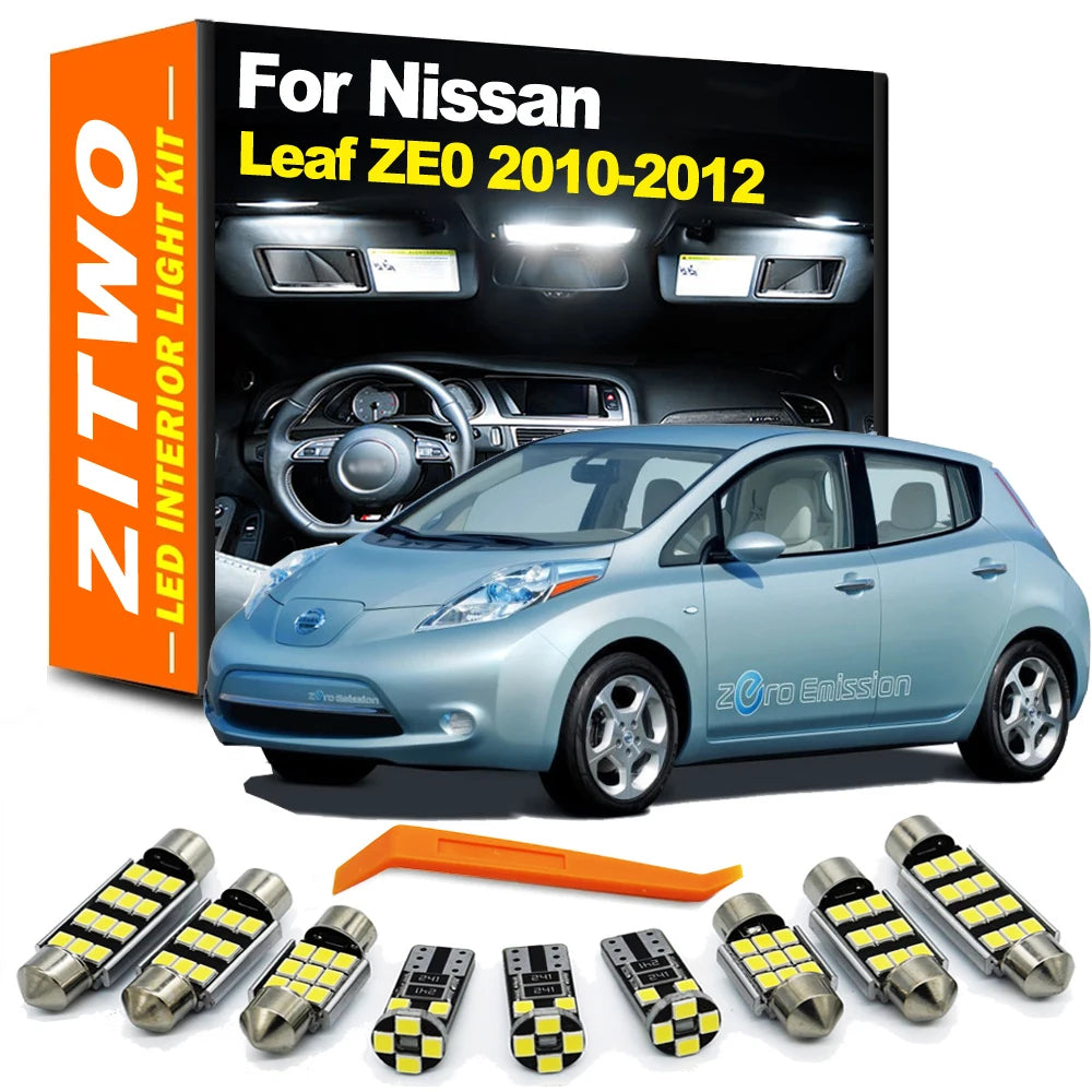 ZITWO 8Pcs Canbus LED Interior Light Kit For Nissan Leaf ZE0 2010 2011 2012 Dome for Nissan ZE0 - Canbus LED Car Light