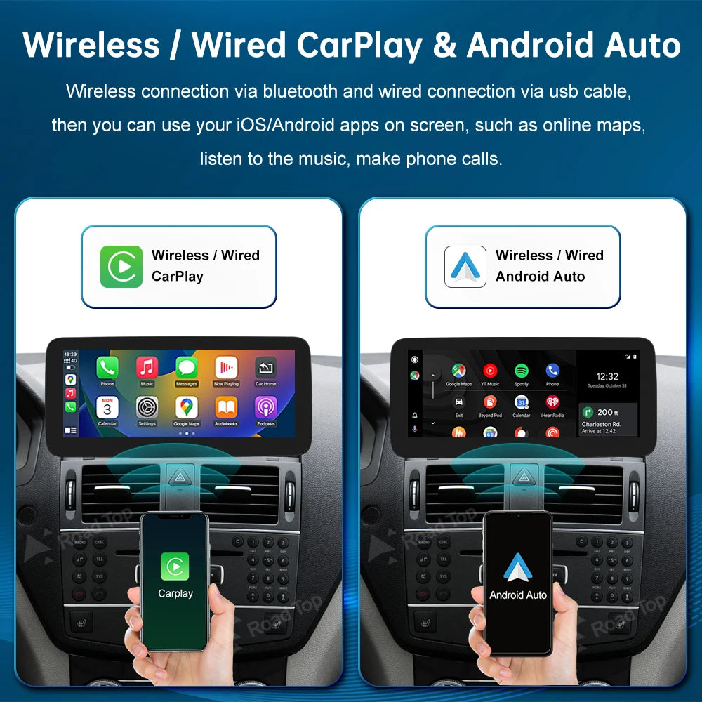 12.3" Wrieless CarPlay Android Auto Car Multimedia Linux Touch Screen for Mercedes-Benz C  | AUTOKITSHOP