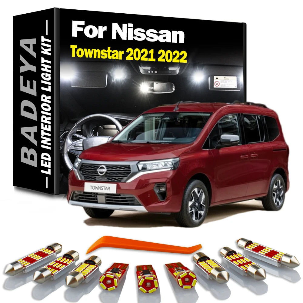 9-Piece LED Interior Light Kit for Nissan - Canbus Error-Free Interior Bulbs