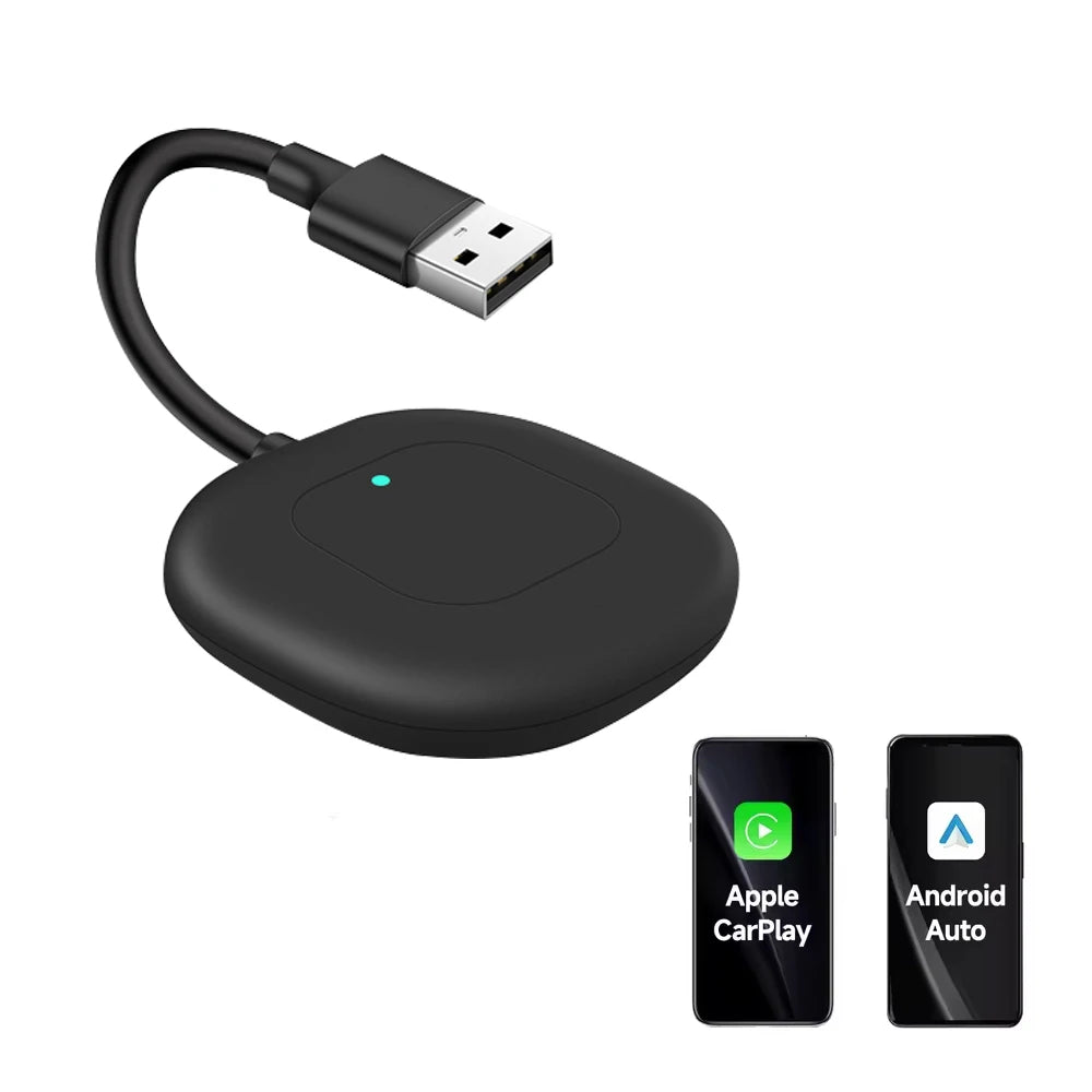 2 in1 Wired to Wireless CarPlay Adapter Plug & Plug Auto Connect Converts for Wired Cars C