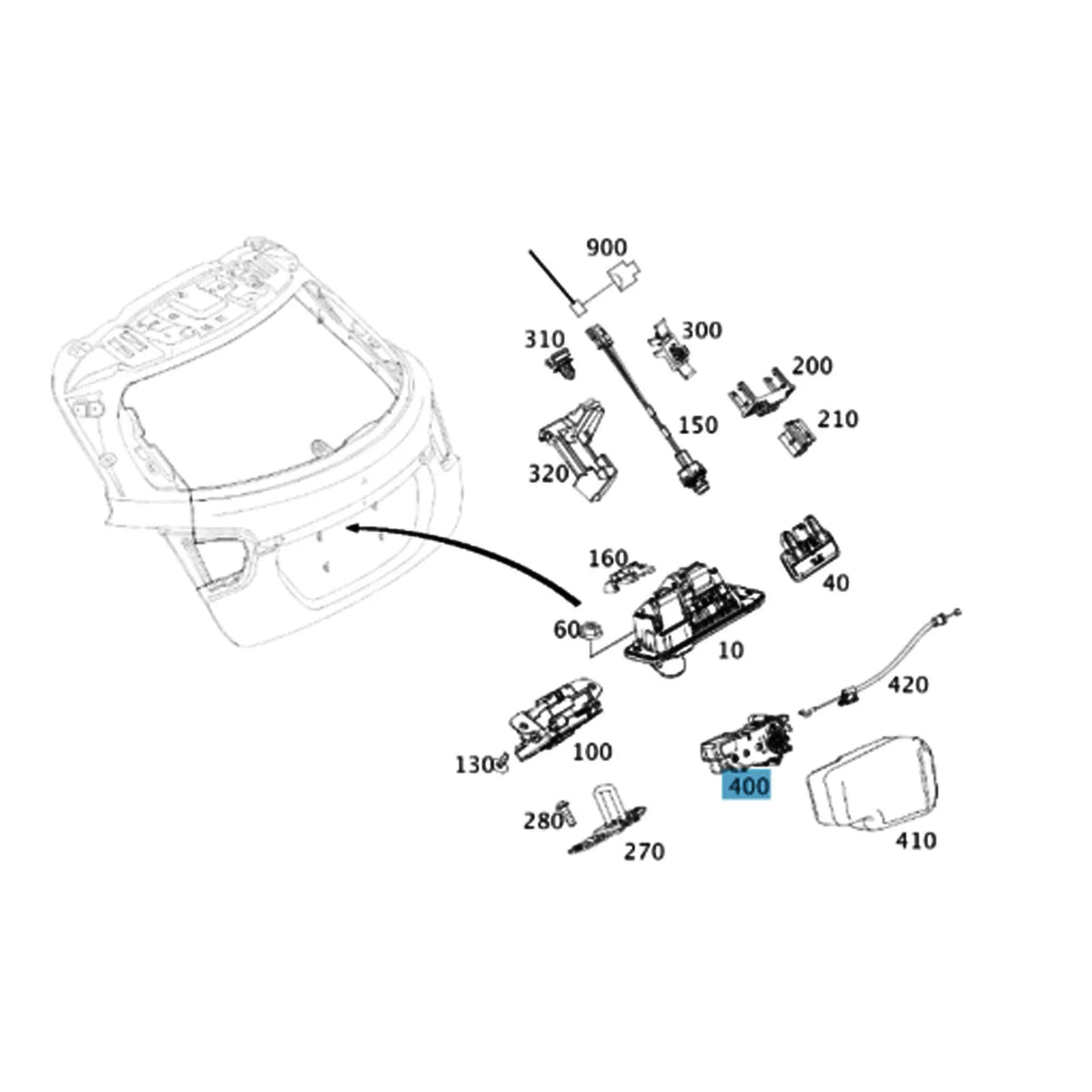 A2047500060 Rear Tailgate Bootlid Lock Actuator Sturdy Scratch Resistant ABS Trunk Actuator Dire - Automotive LED Light