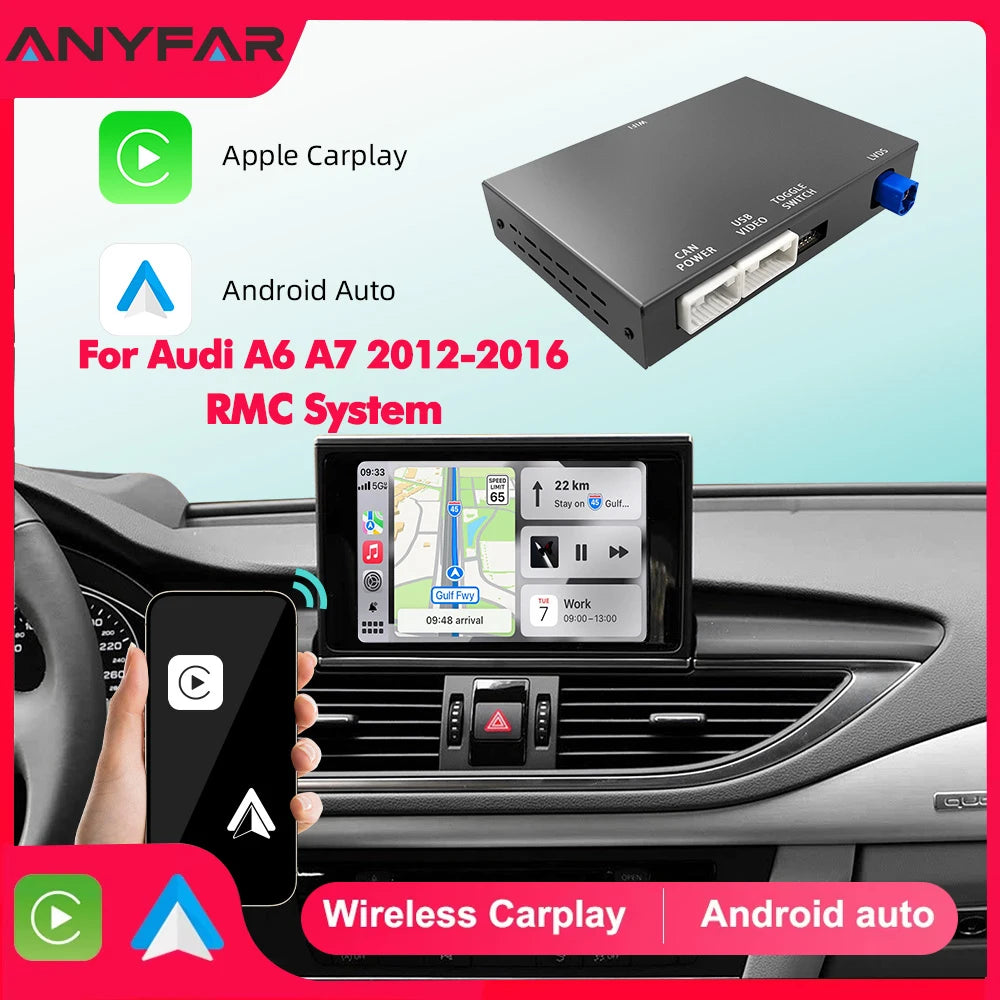 Wireless Carplay Android Auto Interface Retrofit Kits For Audi RMC System A6 C7 A7 2012-20