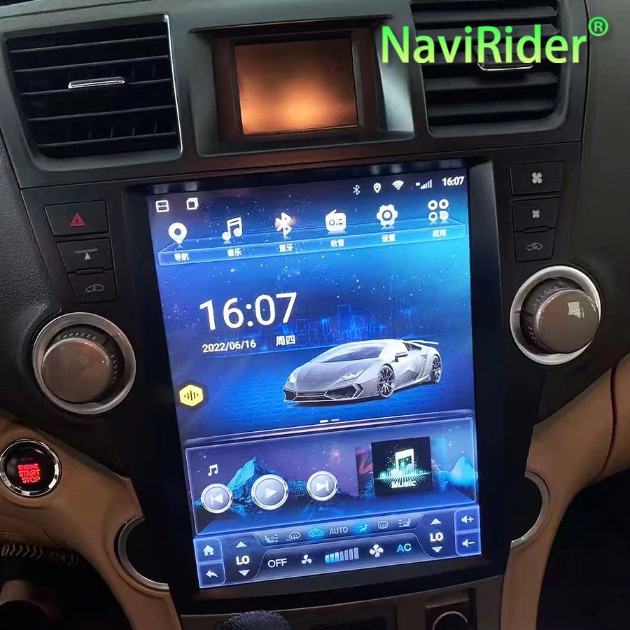 12.1" Android Screen GPS Navigation Audio For Toyota Highlander 2009-2013 Carplay Car Radi