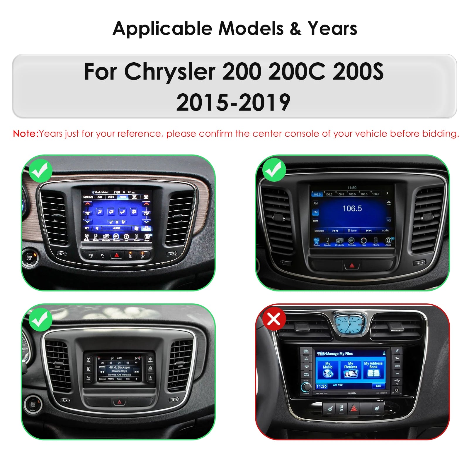 9"7862 Carplay Android 14 Car radio for Chrysler 200 200C 200S 2015 2016 2017 2018 2019 mu