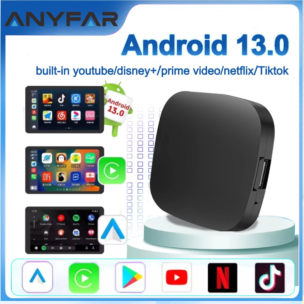 Android13 CarPlay Boxi Ai Box Support Netflix YouTube Google Store Wireless Carplay Androi