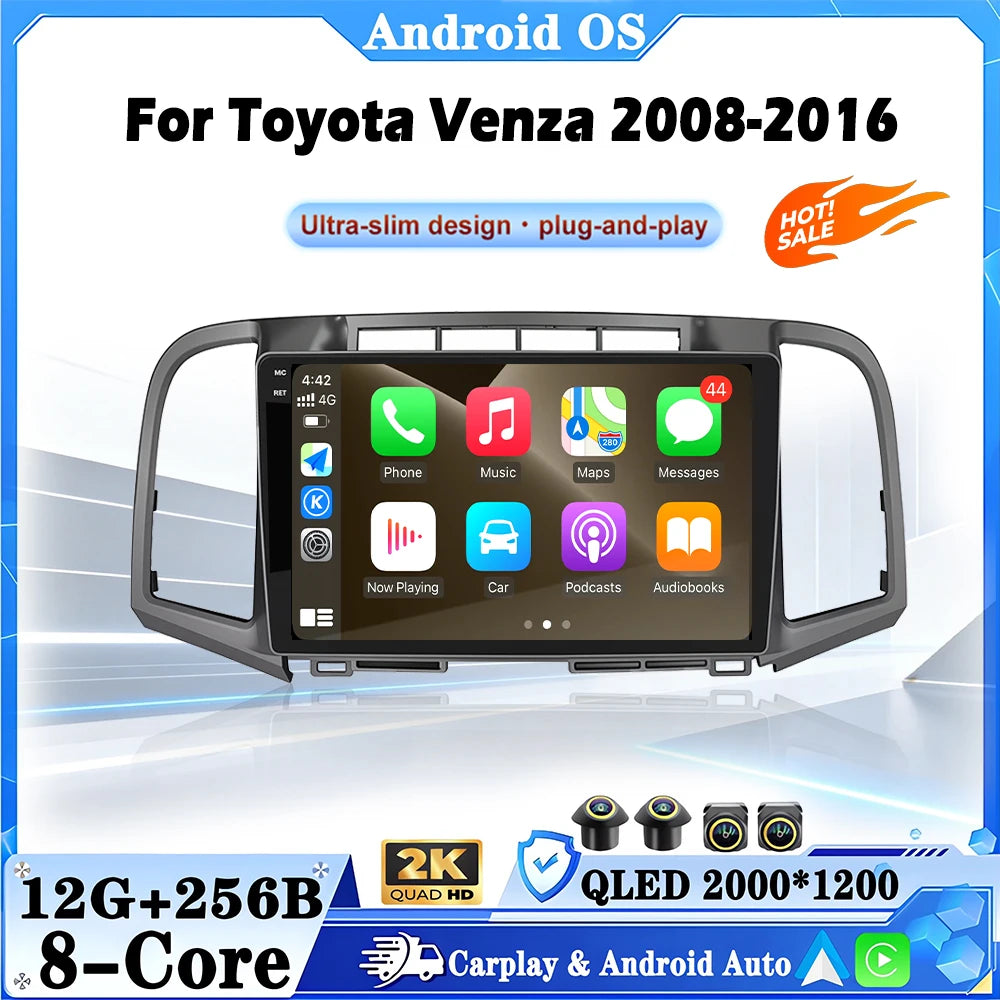 Android 16 Auto Radio For Toyota Venza 2008 2009 2010 2011 2012 2013 2014 2015 2016 4G Car