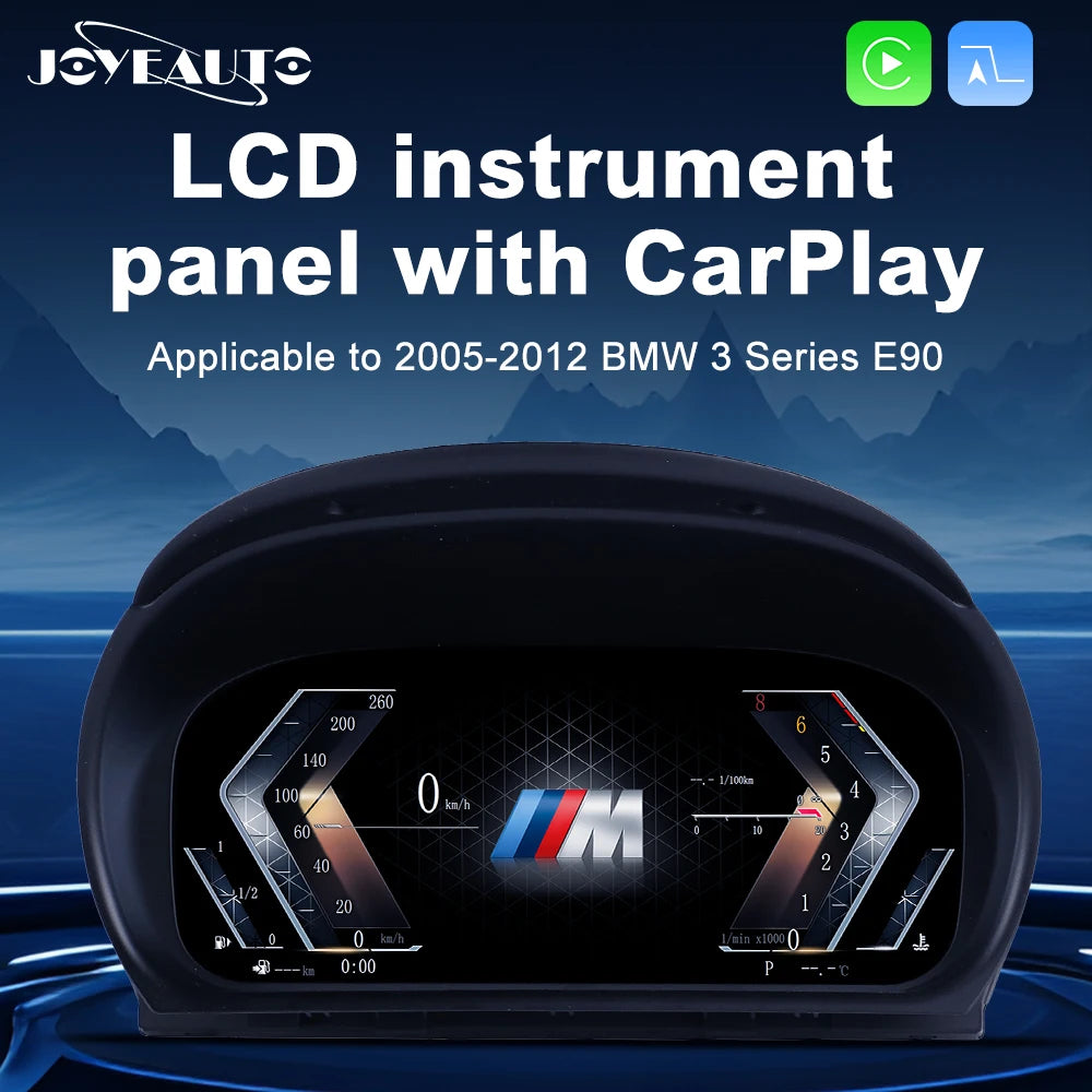 10" LCD Digital Instrument Panel for BMW 3 Series E90/E91/E92/E93 2005-2012 - Virtual Cluster CarPlay Odometer Speedomet