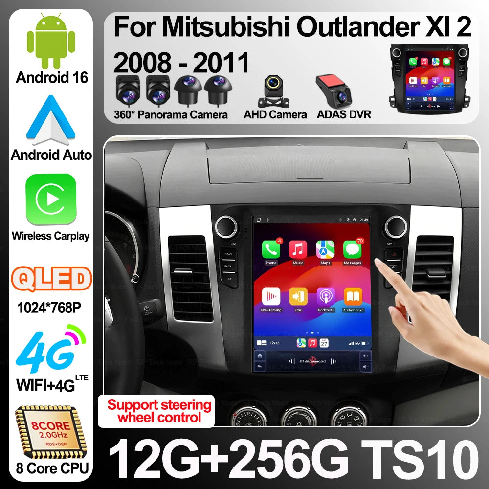 9.7 Inch Android 16 For Mitsubishi Outlander Xl 2 2008 - 2011 Car Radio Multimedia Video P | AUTOKITSHOP