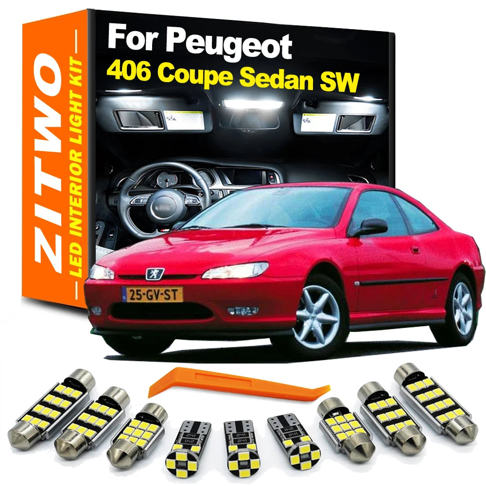 ZITWO 13PCS Canbus LED Interior Light Kit For Peugeot 406 Coupe Sedan Wagon SW Break 1995- 2001 2002 2003 2004 2005 Car LED Bulb