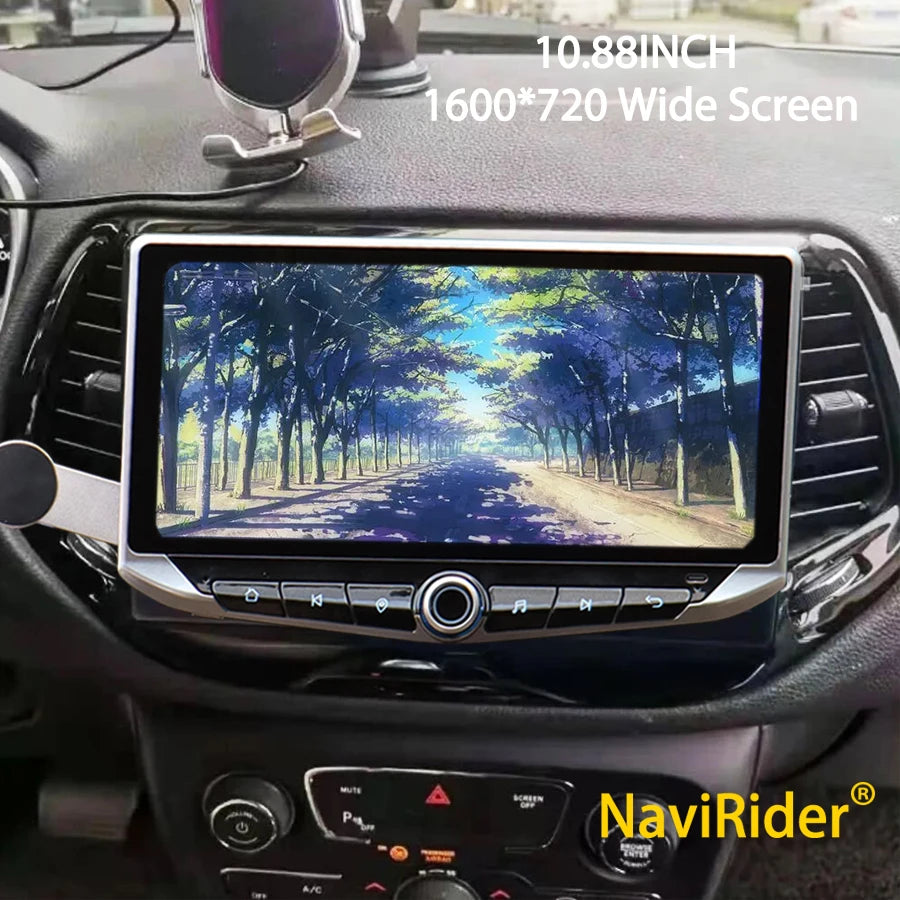 10.88inch Android Qled Screen For Jeep Compass 2017-2019 Charging Mobile holder Carplay Mu