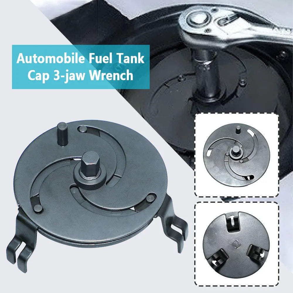 3 Jaws Adjustable Car Fuel Tank Lid Wrench Tool Remove Oil Cover Pump Cap Spanner - Automotive LED Light