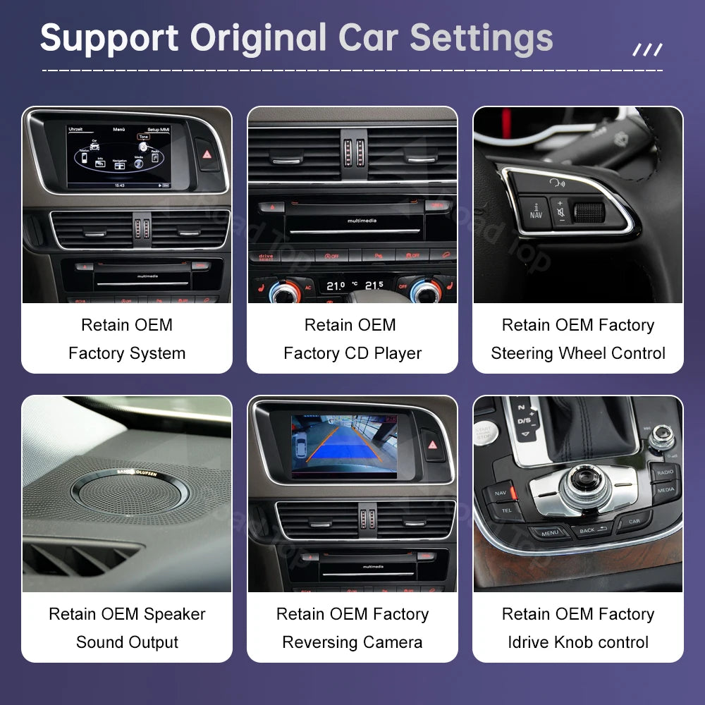 8.8/12.3" Linux Car Radio Multimedia Screen For Audi Q5 2009-2017 with Wireless CarPlay An
