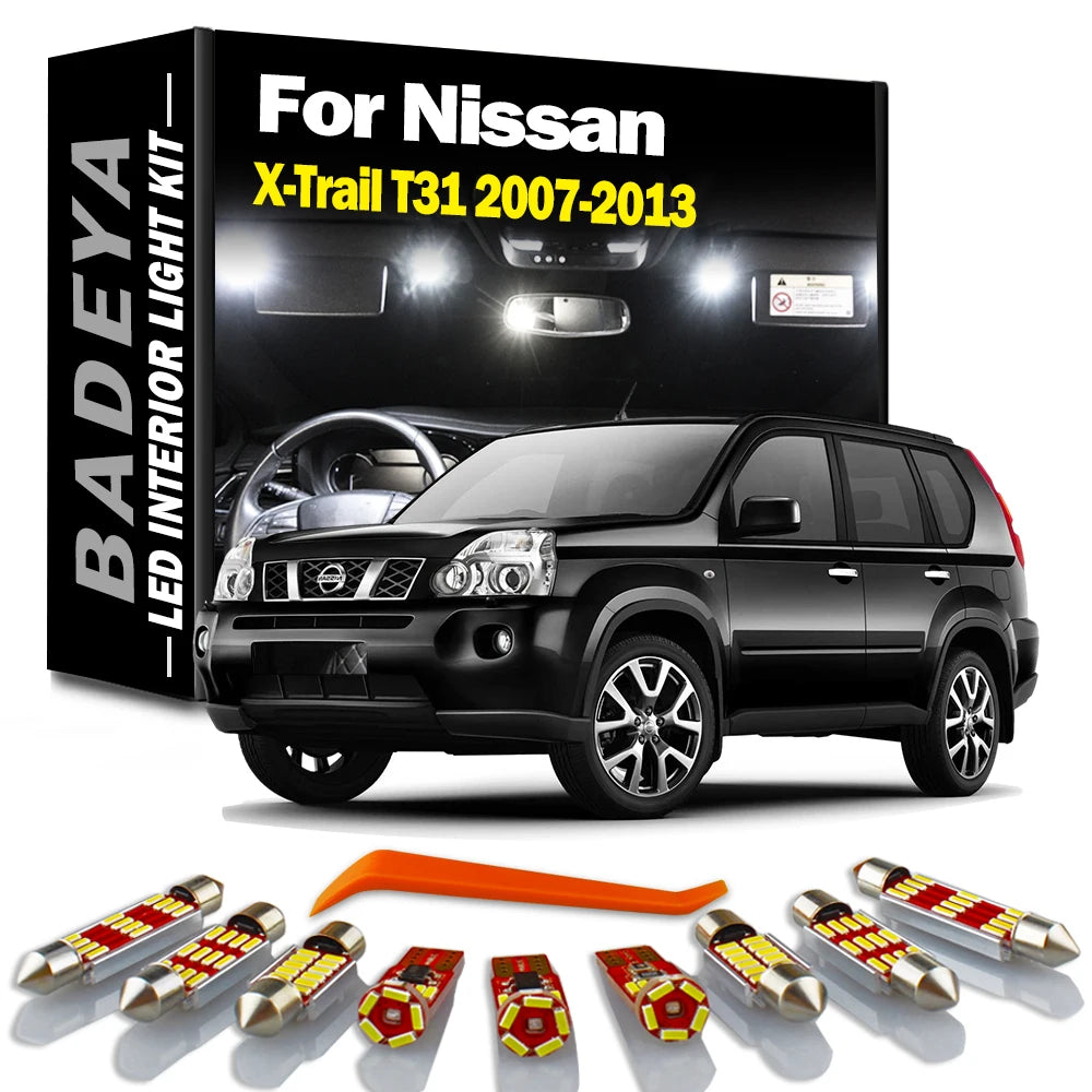 Canbus LED Interior Light Trunk Bulbs Kit For Nissan Xtrail X-Trail T31 2007-2010 2011 201