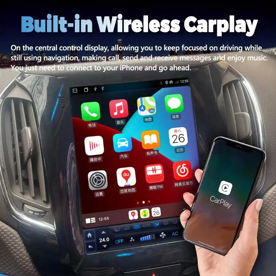 Multimedia Video Player Navigation Carplay Car GPS Stereo Auto Radio 4G WiFi 10.4" For Che