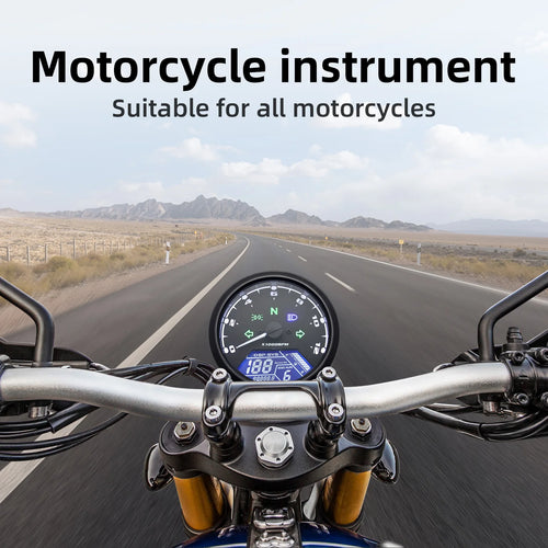 0~12000RPM Universal Motorcycle Speedometer Dashboard Panel Digital LCD Display Speed MPH km/h T - Automotive LED Light