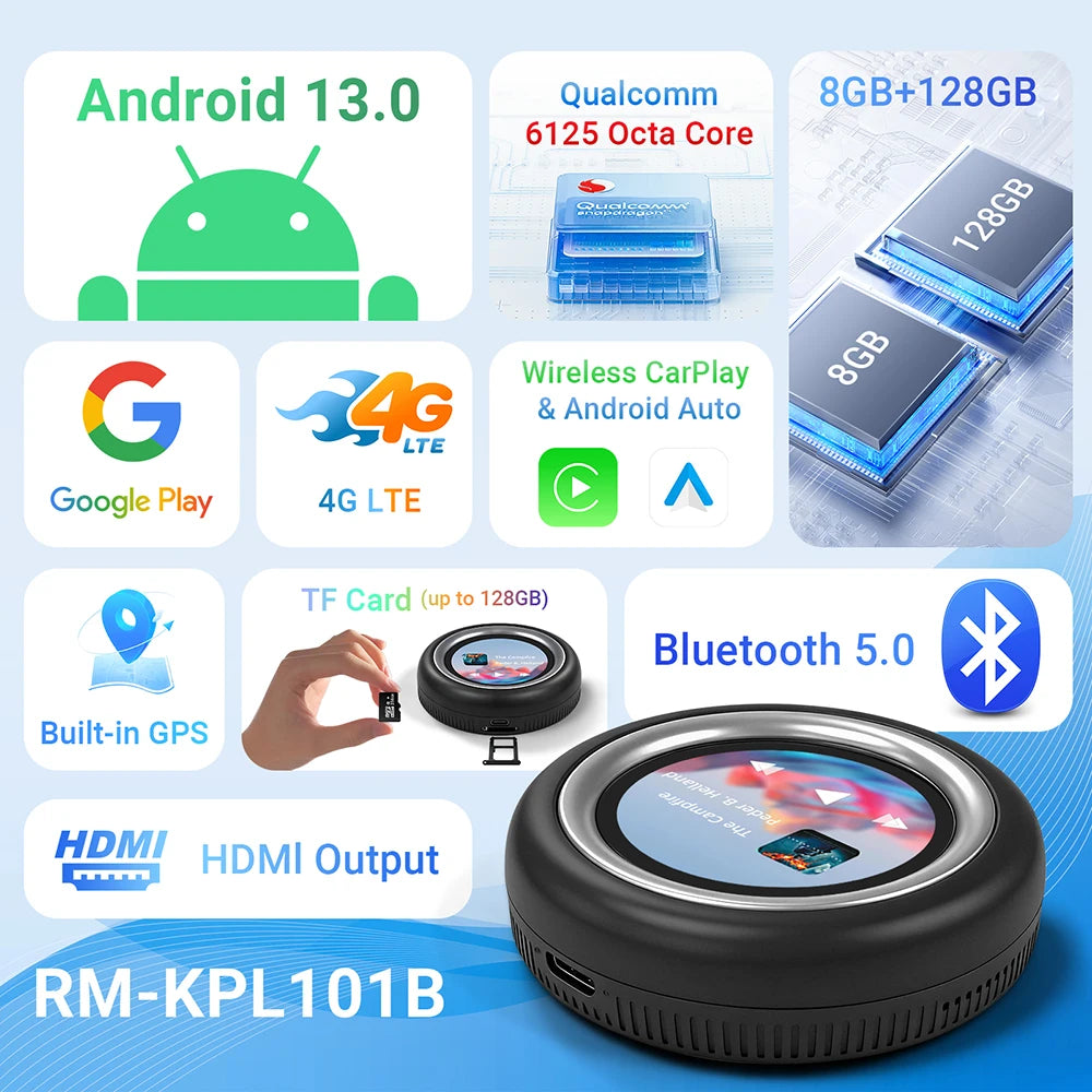 LEXXSON Ai Box Wireless Carplay Android Auto Adapter Android 13 Play Store Netflix Youtube | AUTOKITSHOP