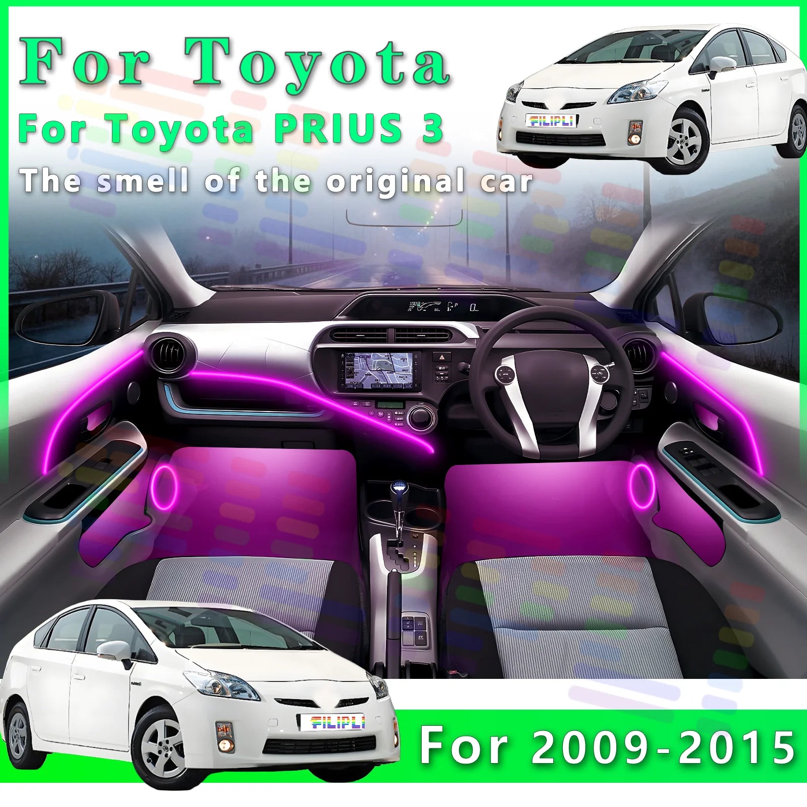RGB - Ambient Light - for Toyota 2009-2015 - App Control - Car Interior Lighting | AUTOKITSHOP