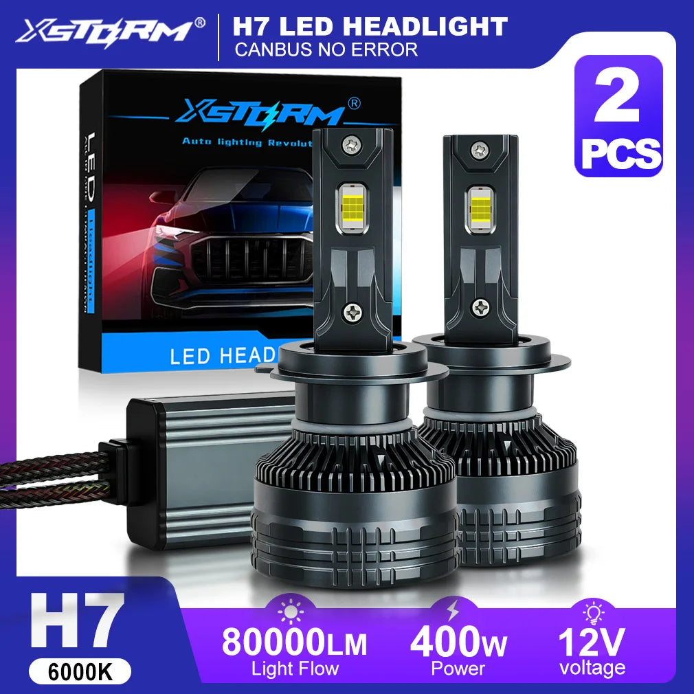 XSTORM H7 LED Lights for Car H1 H11 H4 LED Headlights 400W 80000LM H4 Hight Low Beam H11 F