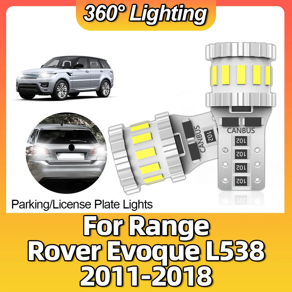 2x Car LED Bulb T10 W5W Interior Signal Light Canbus 6000K For Range Rover Evoque L538 201