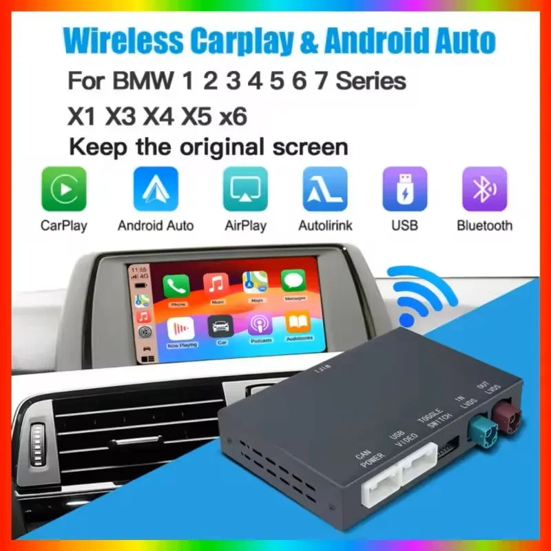 Wireless CarPlay & Android Auto Mirror Link Functions Decoder For BMW NBT CIC System 1 2 3