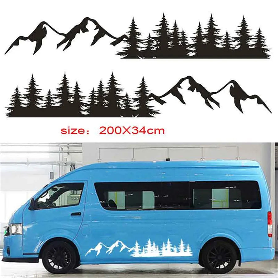 for Mountain Decal Forest Vinyl Custom Nature Graphic Camper RV Trailer Truck Custom Stick
