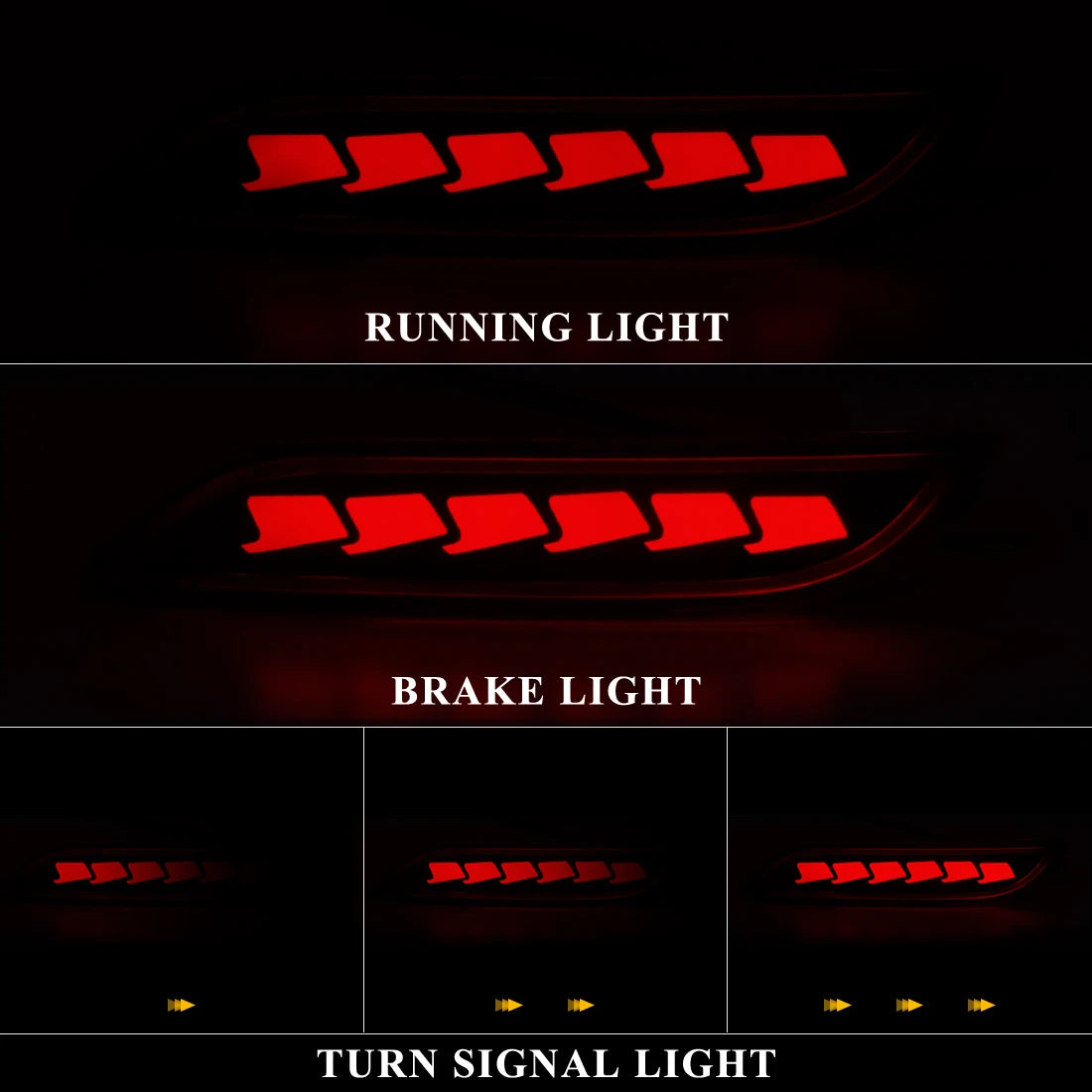 LED Bumper Reflector Lights For Toyota Camry 2018 2019 2020 2021 2022 2023 2025 Dynamic Tu | AUTOKITSHOP