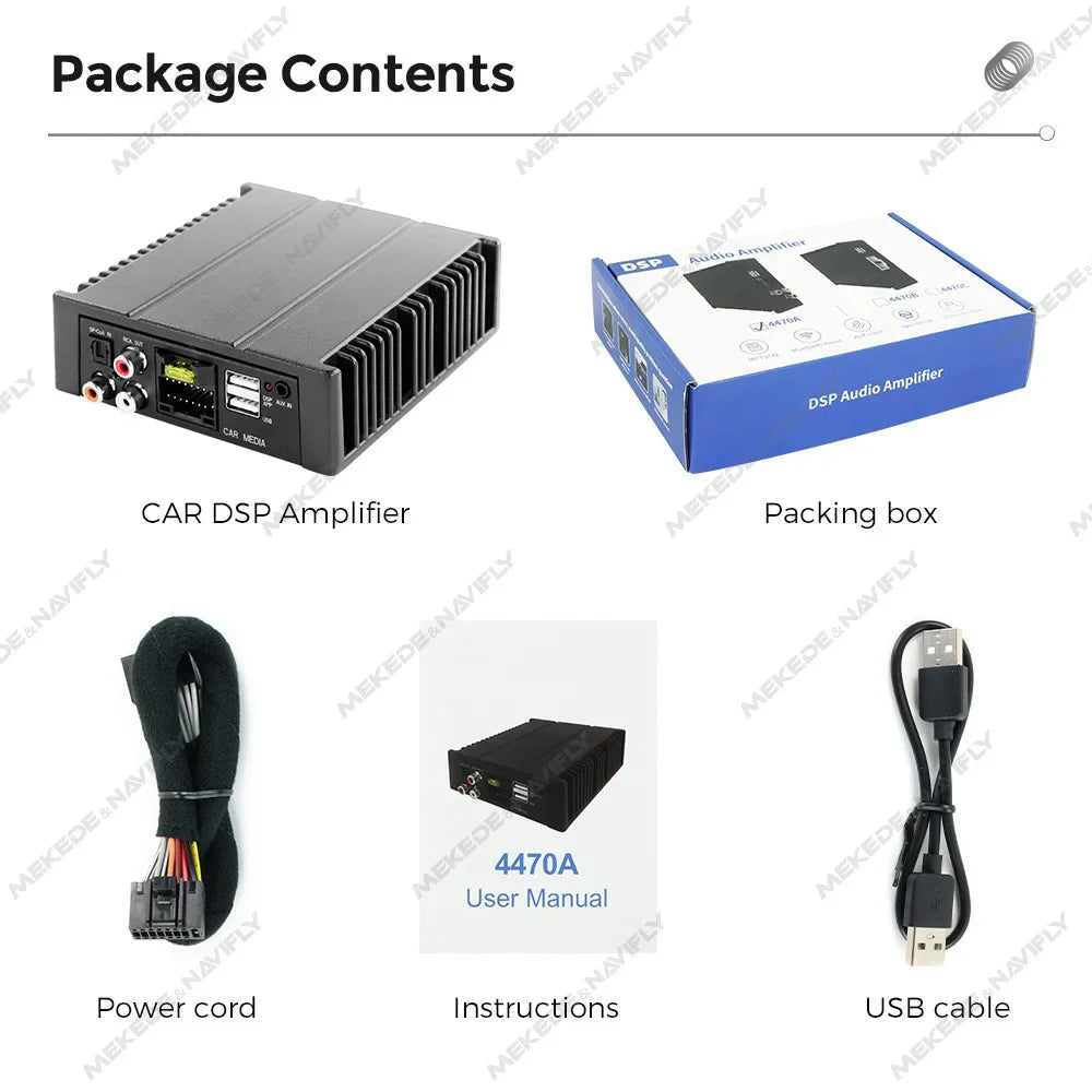 Car Digital Audio Processor DSP Amplifier 4*80W for Auto Radio Stereo USB RCA AUX Android  | AUTOKITSHOP
