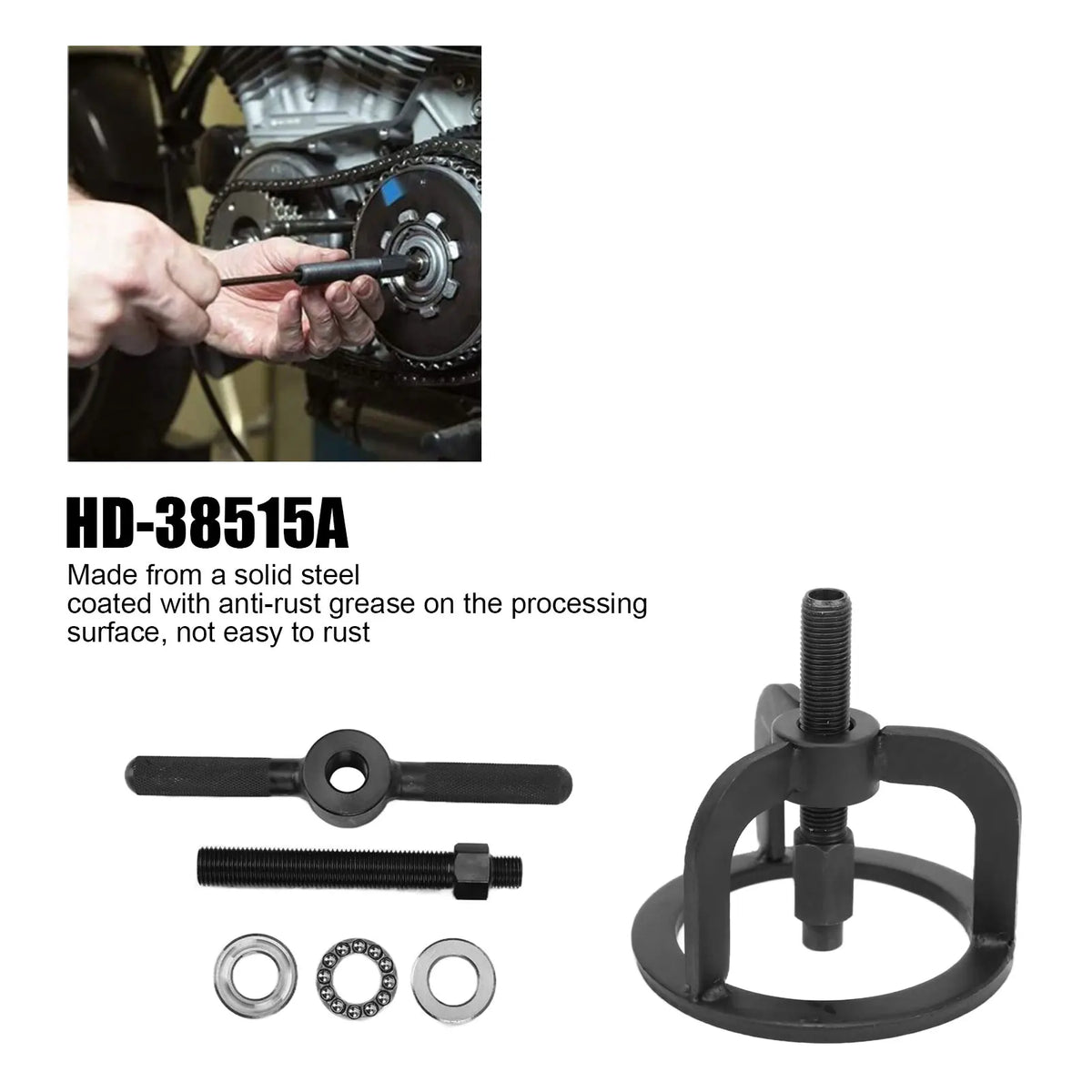 Motorcycle Clutch Spring Compressor Compression Tool Removing Installing Set HD‑38515A Replaceme - Automotive LED Light