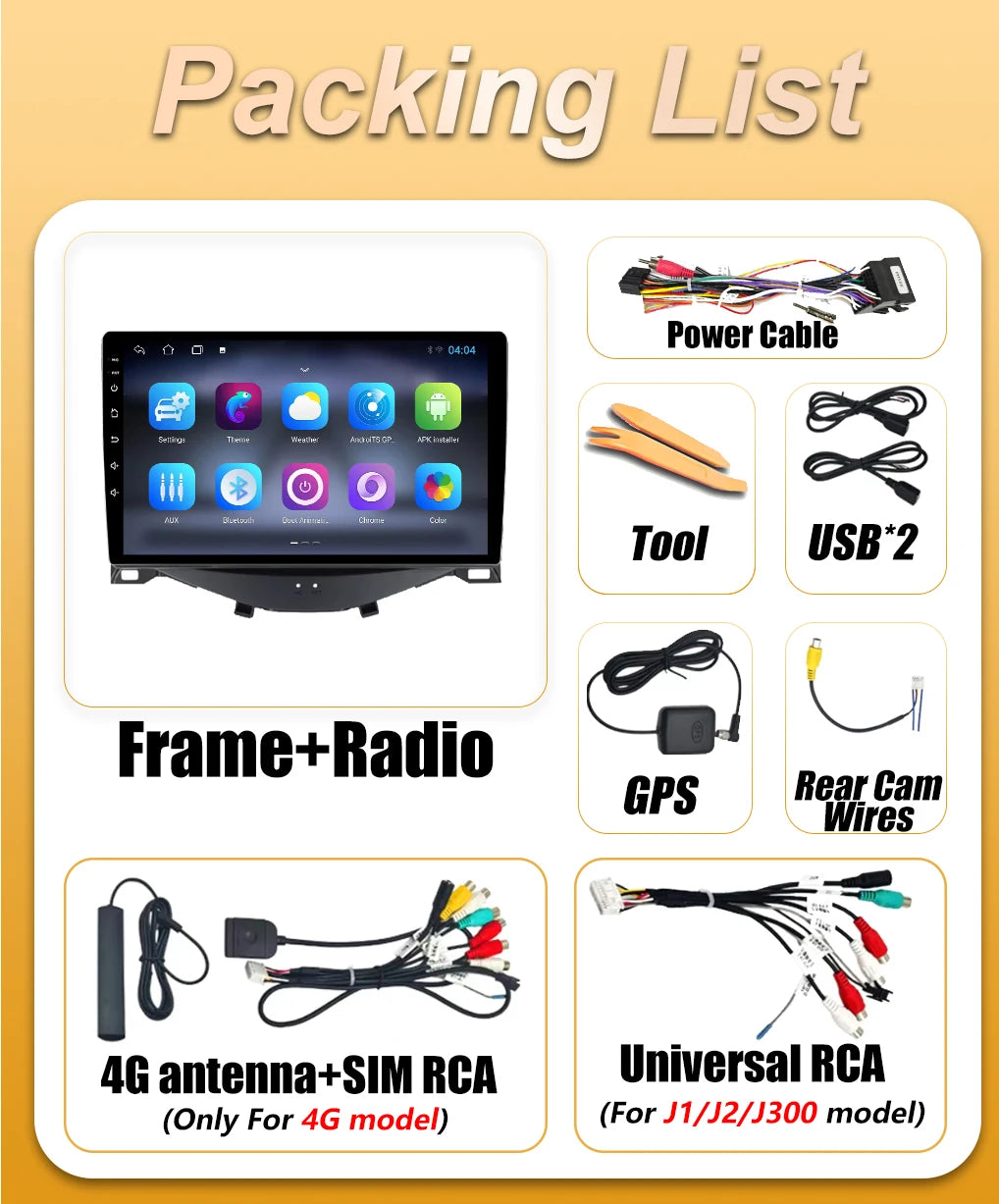 Android 16 Auto Car Radio For Toyota Aygo Peugeot 108 Citroen C1 2014-2020 Wireless Carpla | AUTOKITSHOP