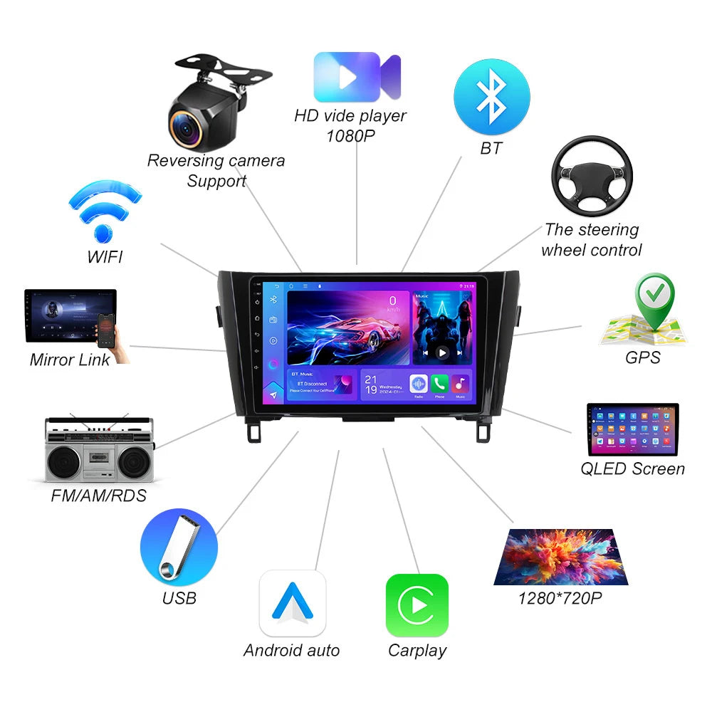 Android 16 Car Radio Player For Nissan Rogue X-trail Xtrail X - Trail 3 T32 2013 - 2022 Ca | AUTOKITSHOP