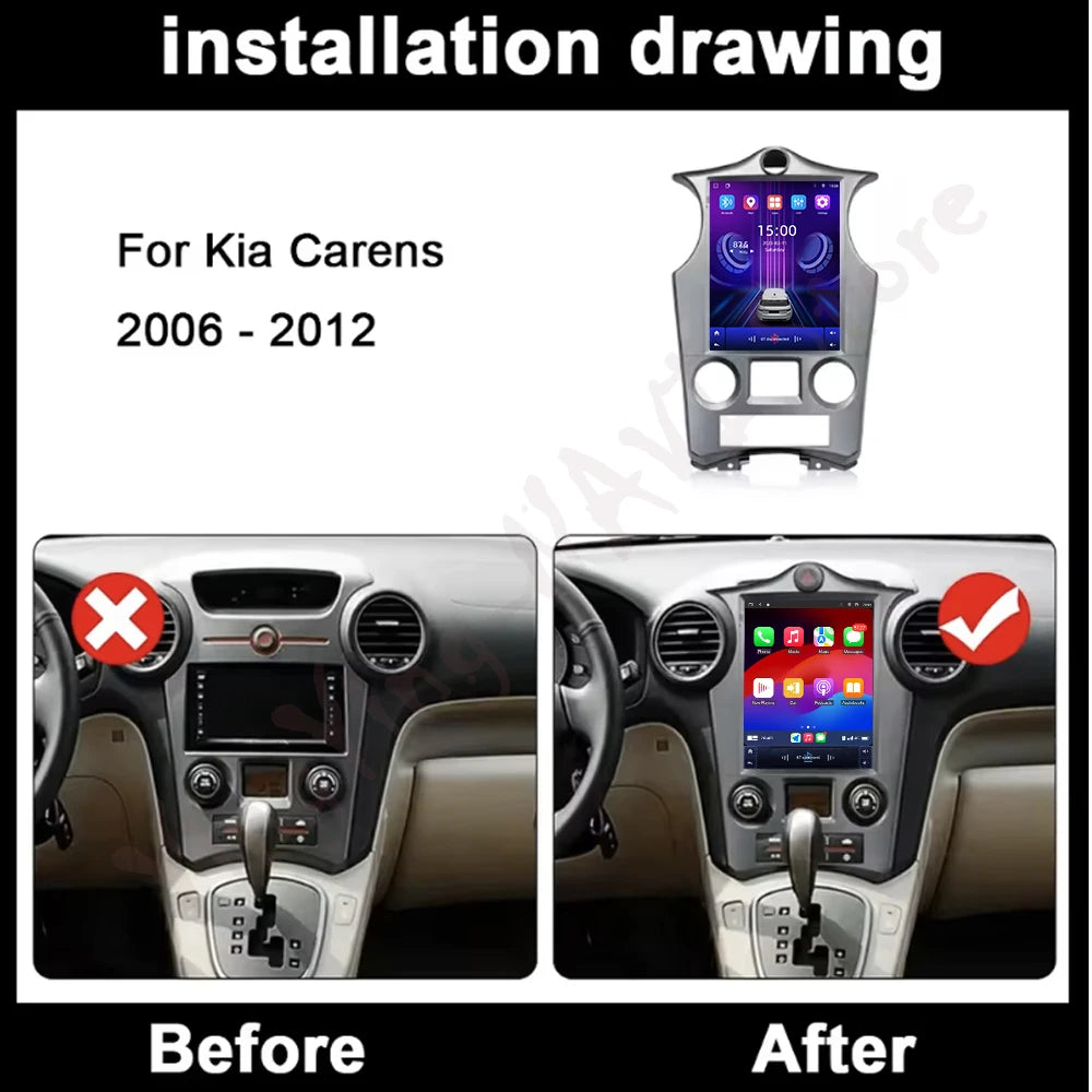 9.7" For Kia Carens 2006-2012 Carplay Car Radio Multimedia Video Player Android 16 Auto WI