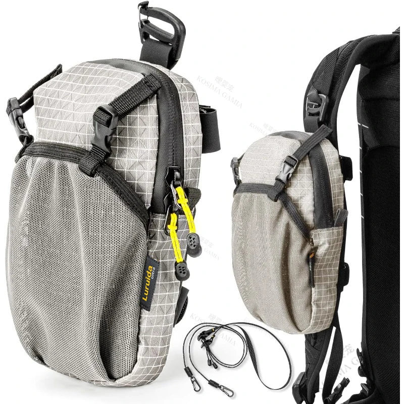 Water Bottle Holder Phone Pocket Outdoor Waterproof Adjustable Strap Nylon Backpack Shoulder Pou - Automotive LED Light