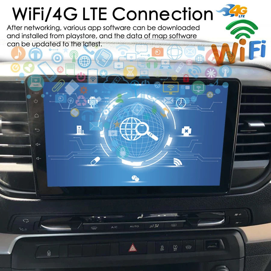 360 Camera Carplay Android 14 Car Multimedia PlayerJumpy 3 Expert For Toyota Proace 2016-2