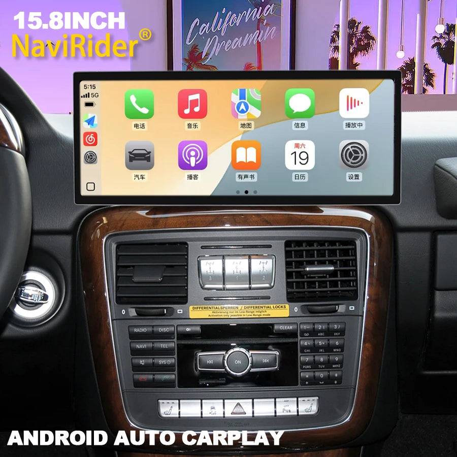 15.8" Android 15 FOR BENZ G Class W463 2004-2012 Car Radio Carplay GPS Navigation Multimed