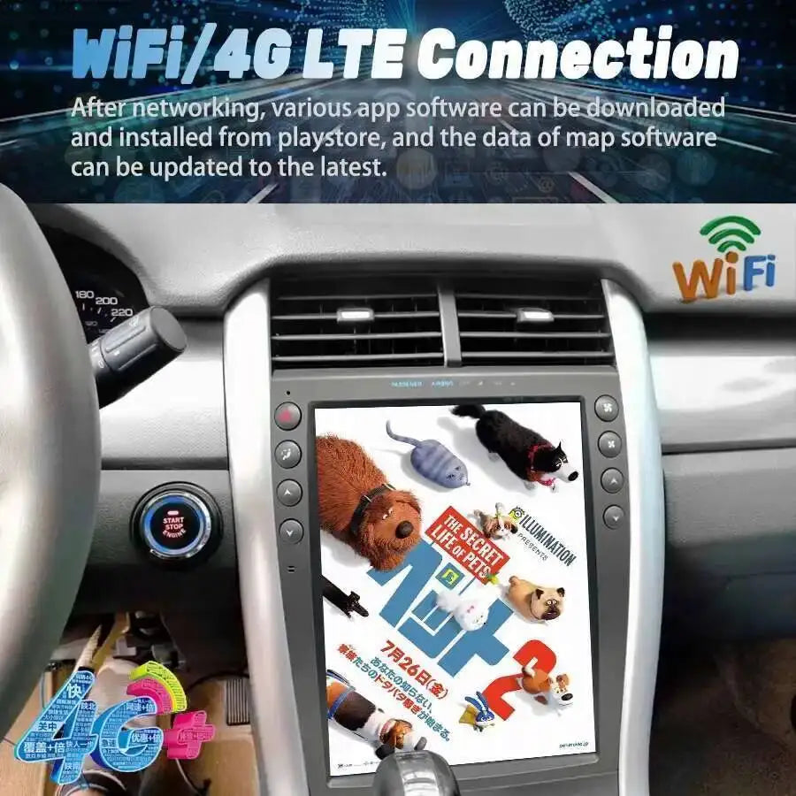 Radio 12.1 Inch Carplay 4G SIM Android For Ford EDGE 2009-2013 Qled Vertical GPS Navi Head