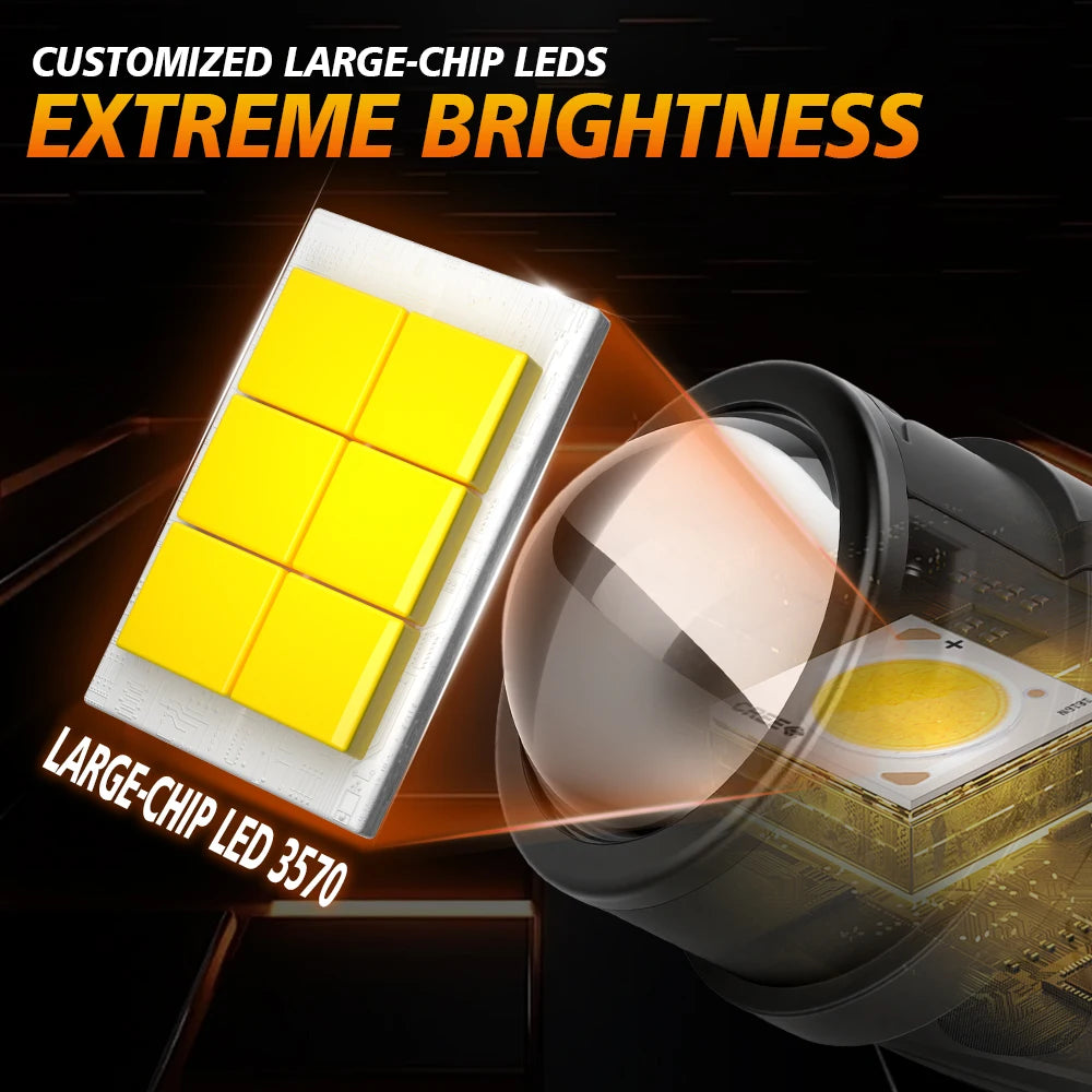 2-inch LED Driving Fog Lamps Kit Projector Spotlight Lens New LED Lenses Fog Lights With S